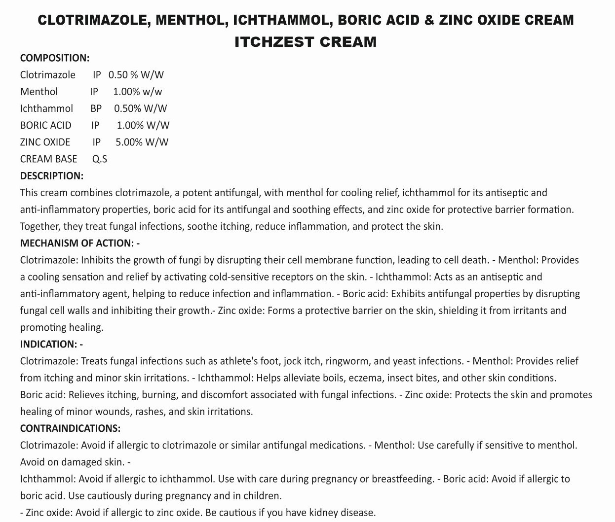 ITCHZEST CREAM